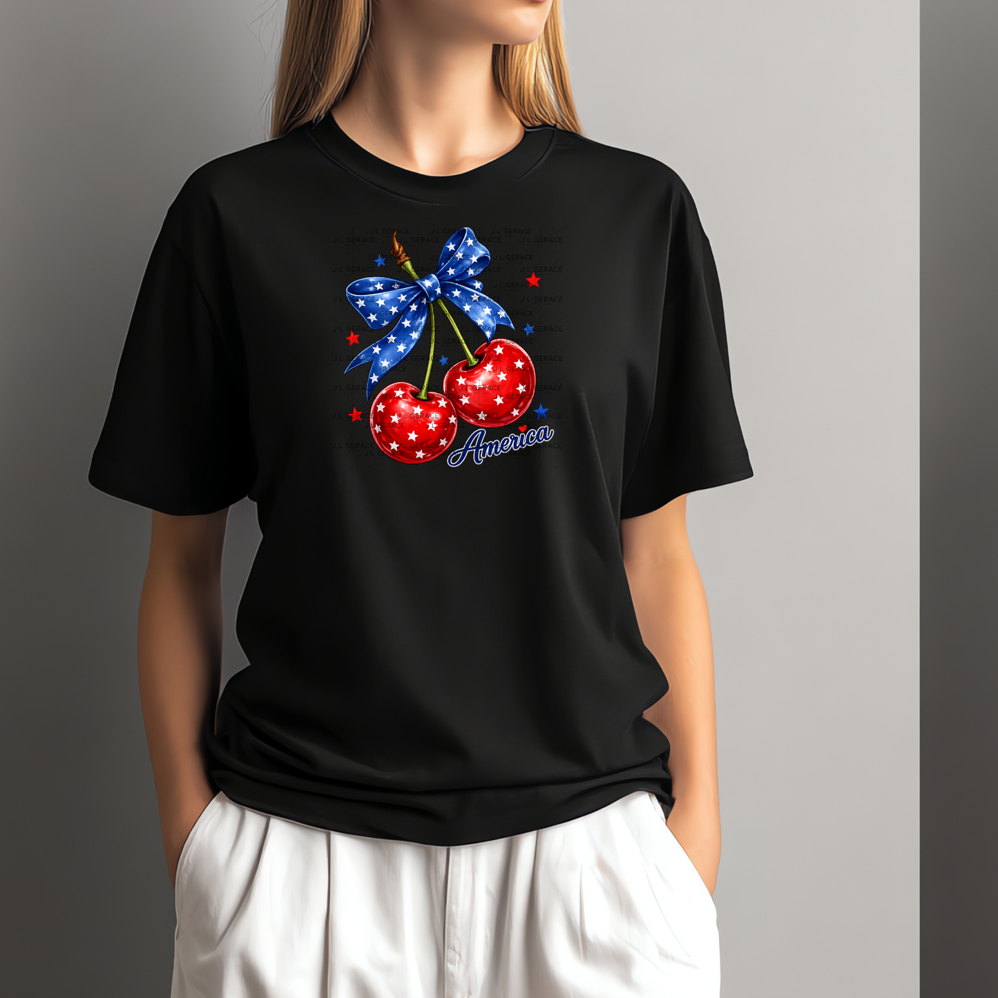 America Cherries Star Bow PNG