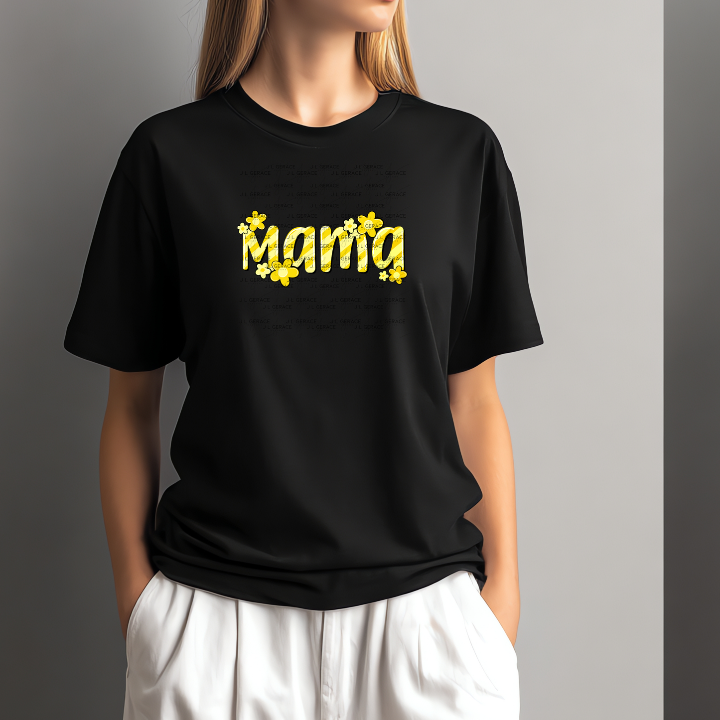 Mama Daisy Floral Yellow PNG Design