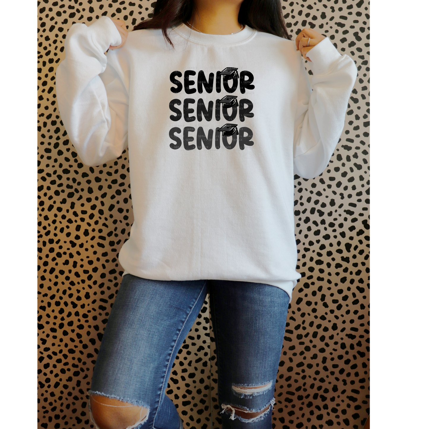Senior PNG – Black Graduation Cap Lettering Design