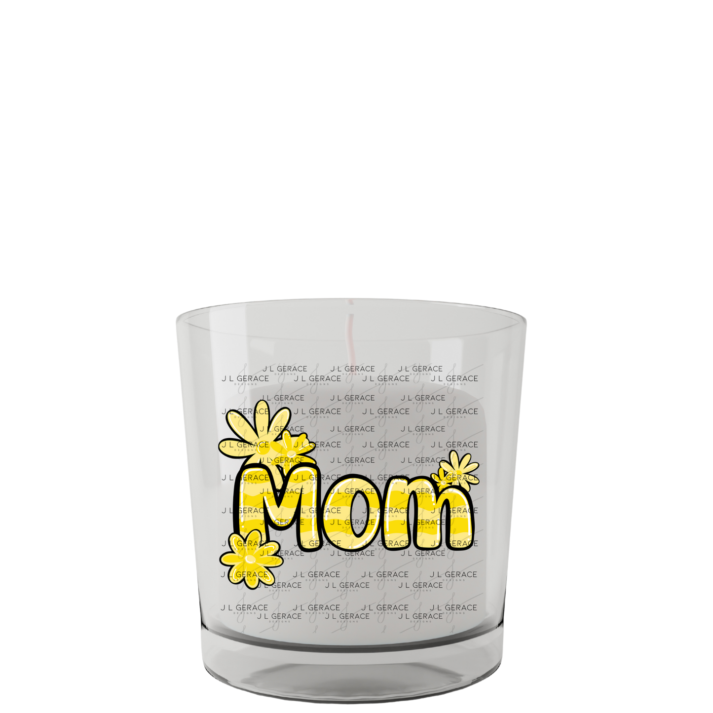 Mom Daisy and Stripes Floral Yellow PNG Design