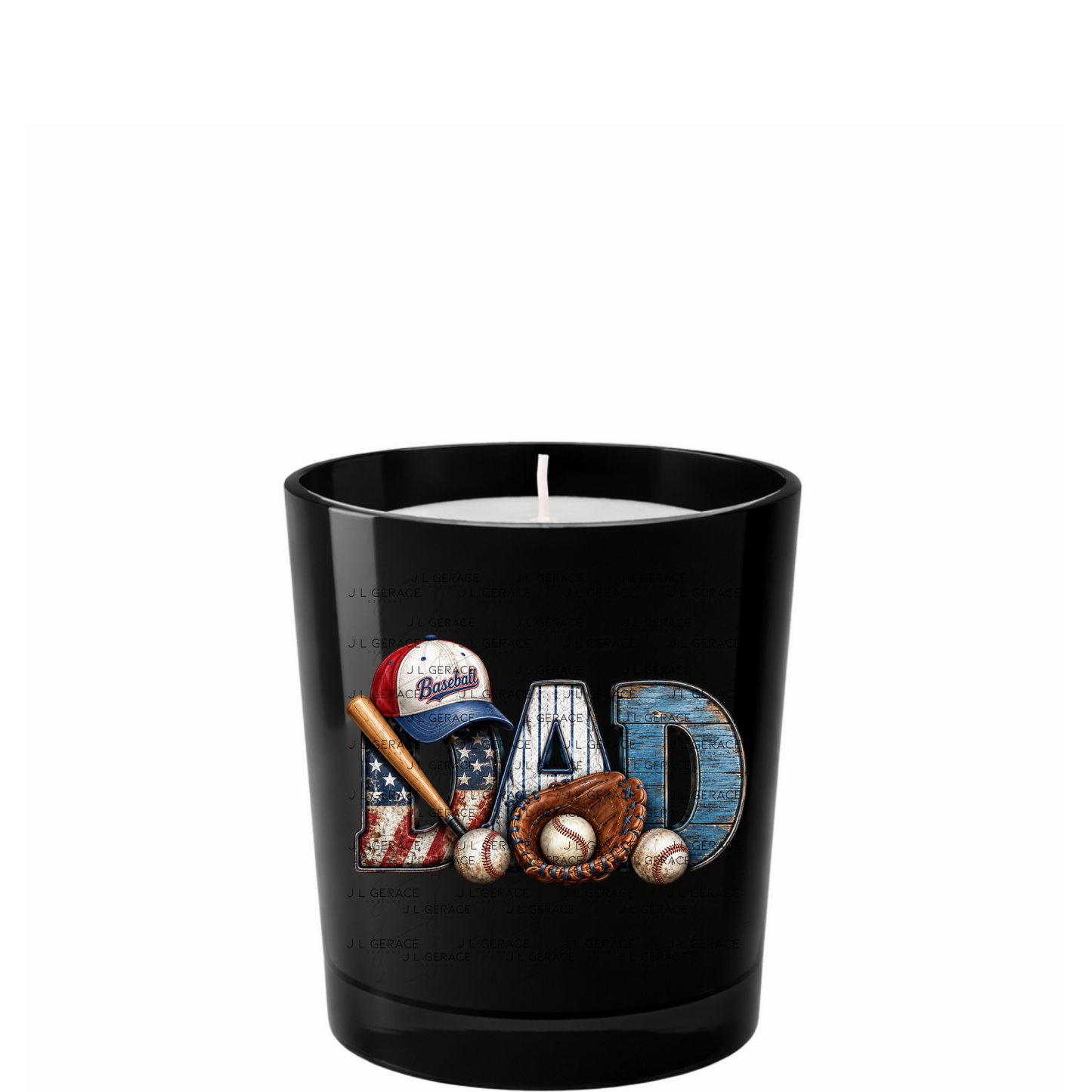 Dad PNG – Baseball American Flag Rustic Design with Bat Glove and Hat