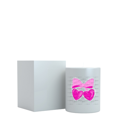 Pink Heart Cherries PNG with Bow String Glitter Design