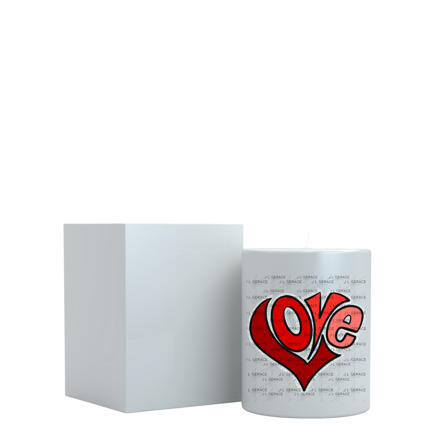 Red Love Heart Letter PNG with Glitter Outline Design