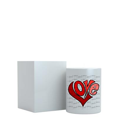 Red Love Heart Letter PNG with Glitter Outline Design