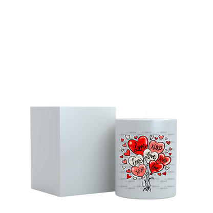 Red Love & XOXO Heart Balloon Bouquet with Glitter String Outline PNG