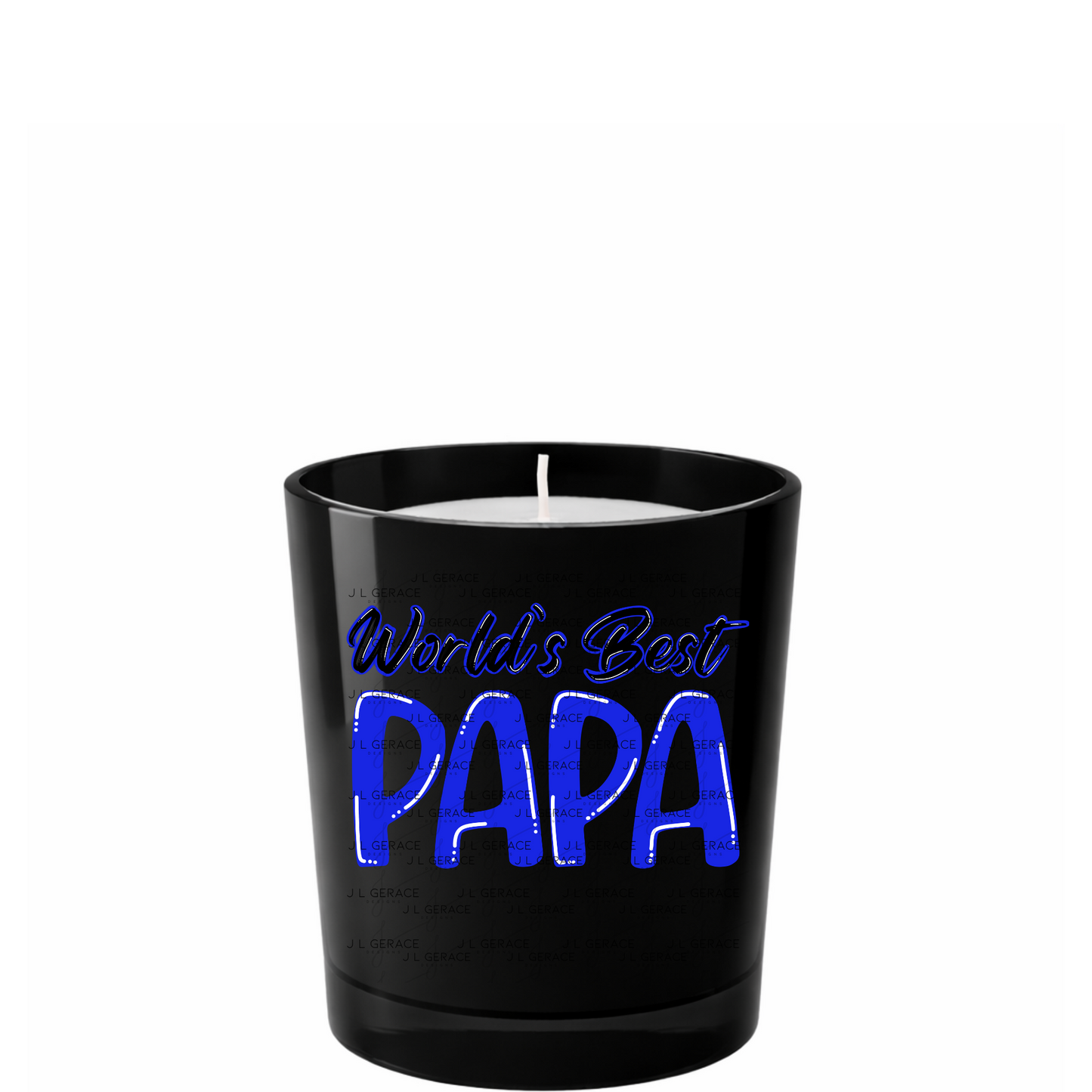 World’s Best Papa PNG – Blue Glossy Typography Design