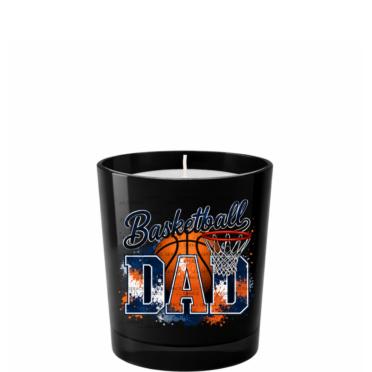 Basketball Dad PNG – Blue Orange Paint Splatter Design with Hoop and Ball