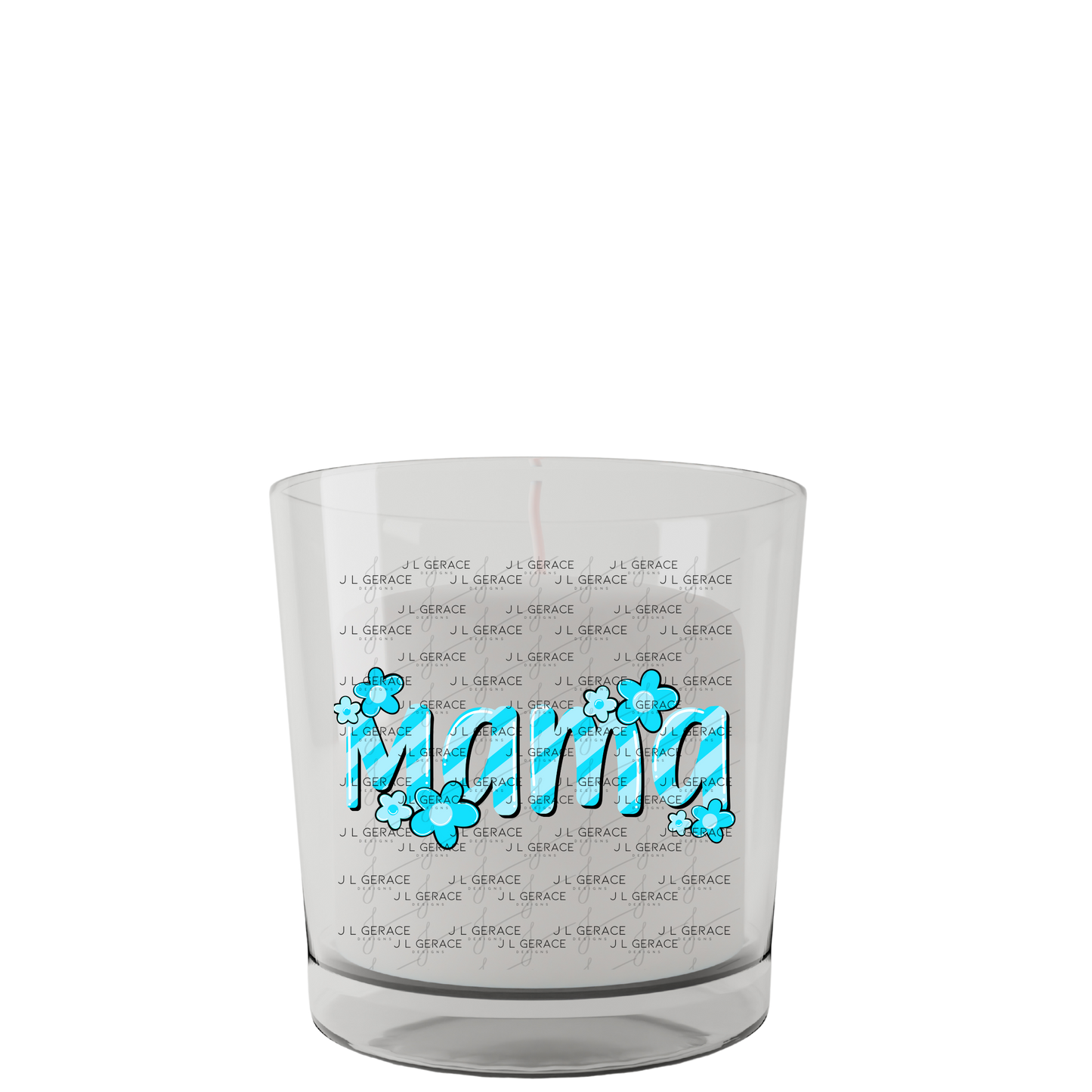 Mama Daisy Floral Blue PNG Design