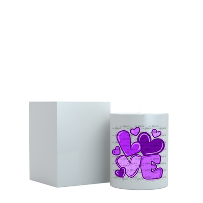 Purple Love Bubble Letter PNG – Glossy Design