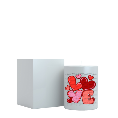 Red Love Bubble Letter PNG Glossy Design