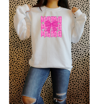 Mama Mama Mama PNG – Pink Bow Mothers Day Sublimation Design