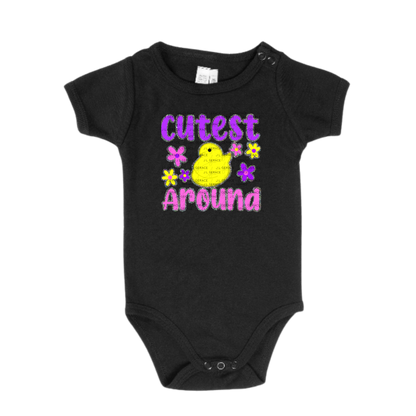 Cutest Chick Around Glitter Outline PNG
