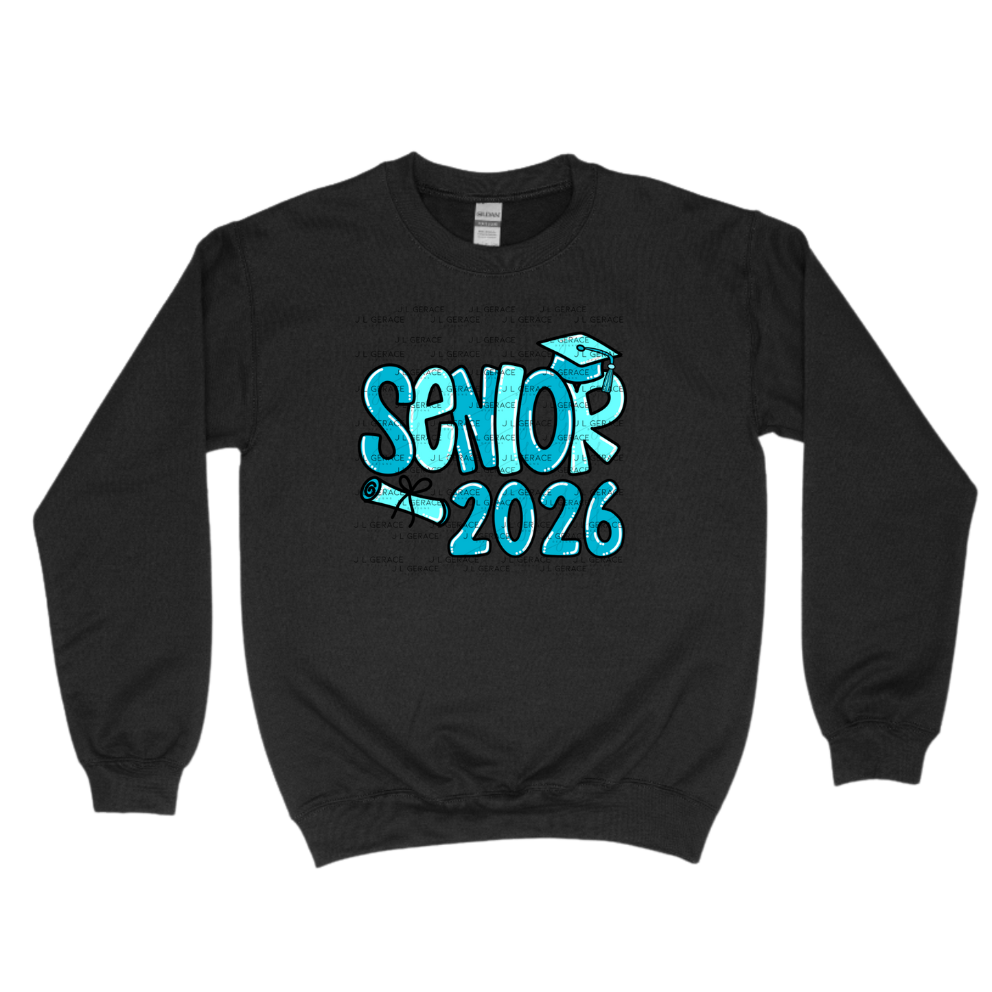 Senior 2026 PNG – Turquoise Graduation Cap and Diploma Design