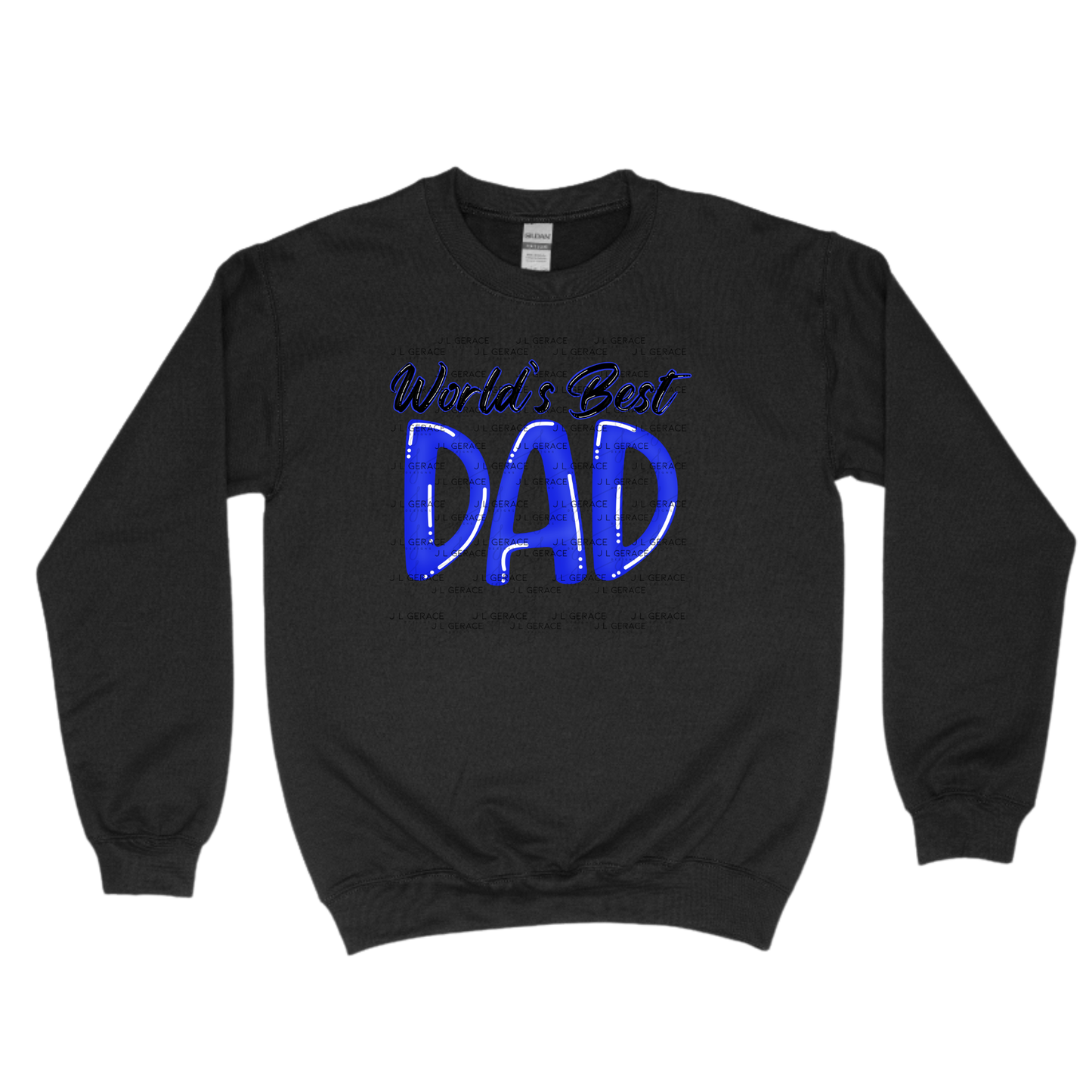 World’s Best Dad PNG – Blue Glossy Typography Design for Father’s Day