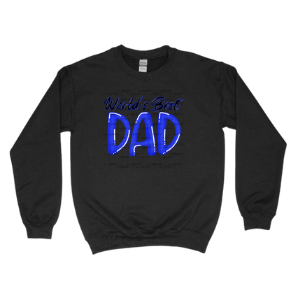 World’s Best Dad PNG – Blue Glossy Typography Design for Father’s Day