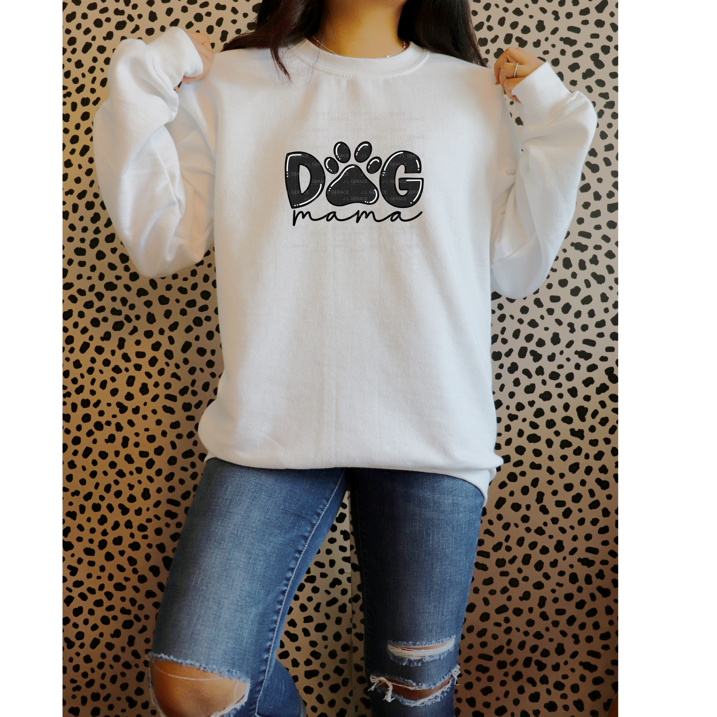 Dog Mama PNG – Black Paw Print Sublimation Design