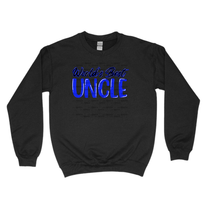 World’s Best Uncle PNG – Blue Glossy Typography Quote Design