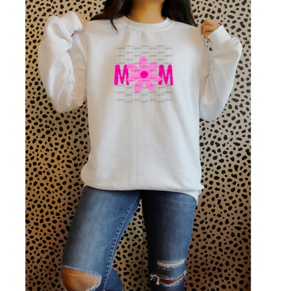 Mom Daisy Floral Pink Gradient PNG Design