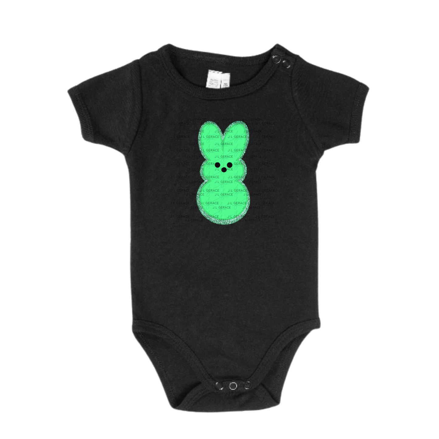 Green Glitter Bunny Peep Easter Clipart Sublimation PNG