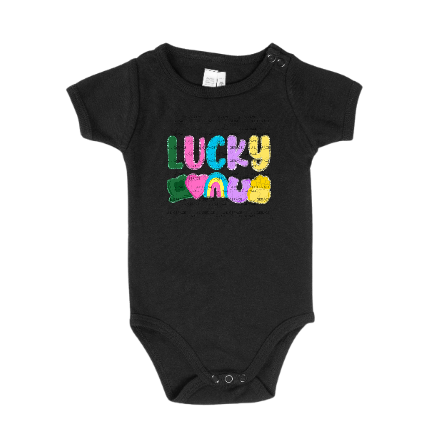 Lucky with charms - Solid Glitter Outline PNG