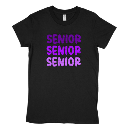 Senior PNG – Purple Gradient Graduation Lettering Design