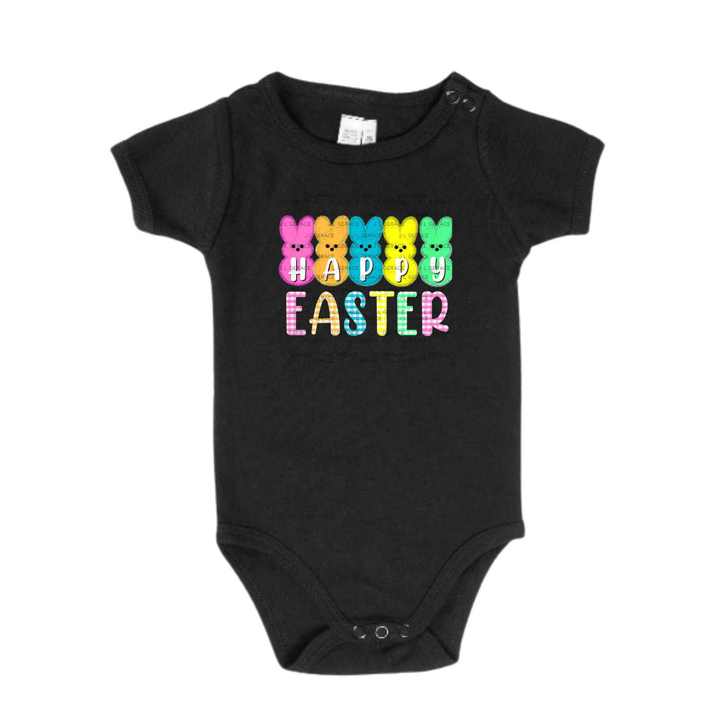 Happy Easter Bunny Clipart Sublimation PNG Gingham Glitter Peeps Bunny Design