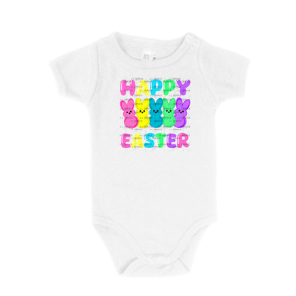 Happy Easter Bunny Clipart Sublimation PNG Peeps Bunny Colorful Design