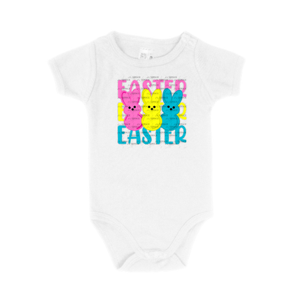 EASTER EASTER EASTER Bunnies Pink - Yellow - Blue Chunky Glitter Outline PNG