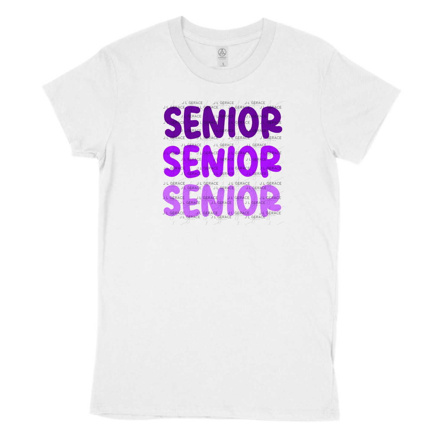 Senior PNG – Purple Gradient Graduation Lettering Design