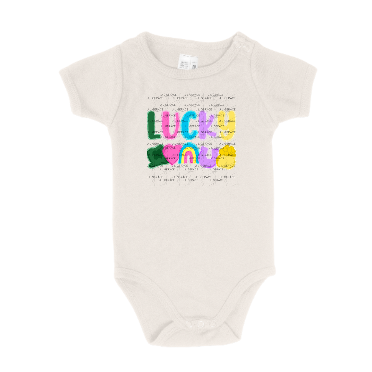 Lucky with charms - Solid Glitter Outline PNG
