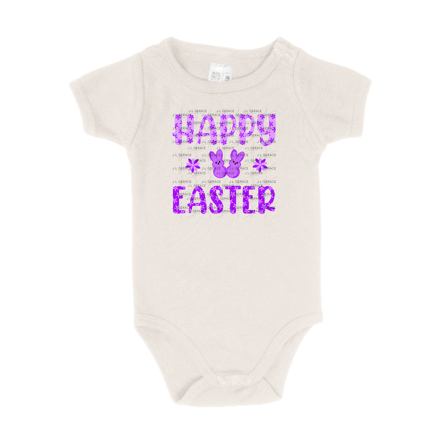 Happy Easter Purple Bunny Peep Flowers Clipart Sublimation PNG