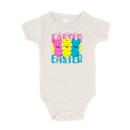 EASTER EASTER EASTER Bunnies Pink - Yellow - Blue PNG