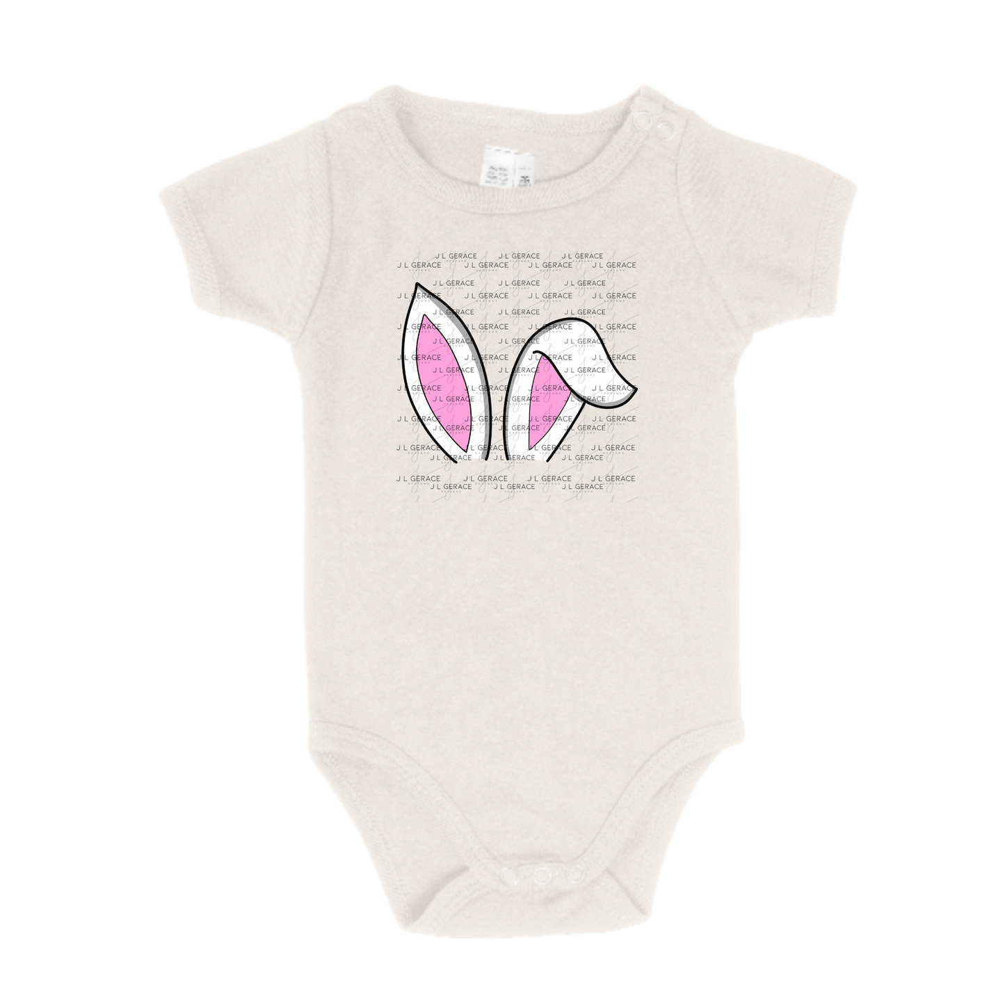 White Easter Bunny Ears Black Outline PNG