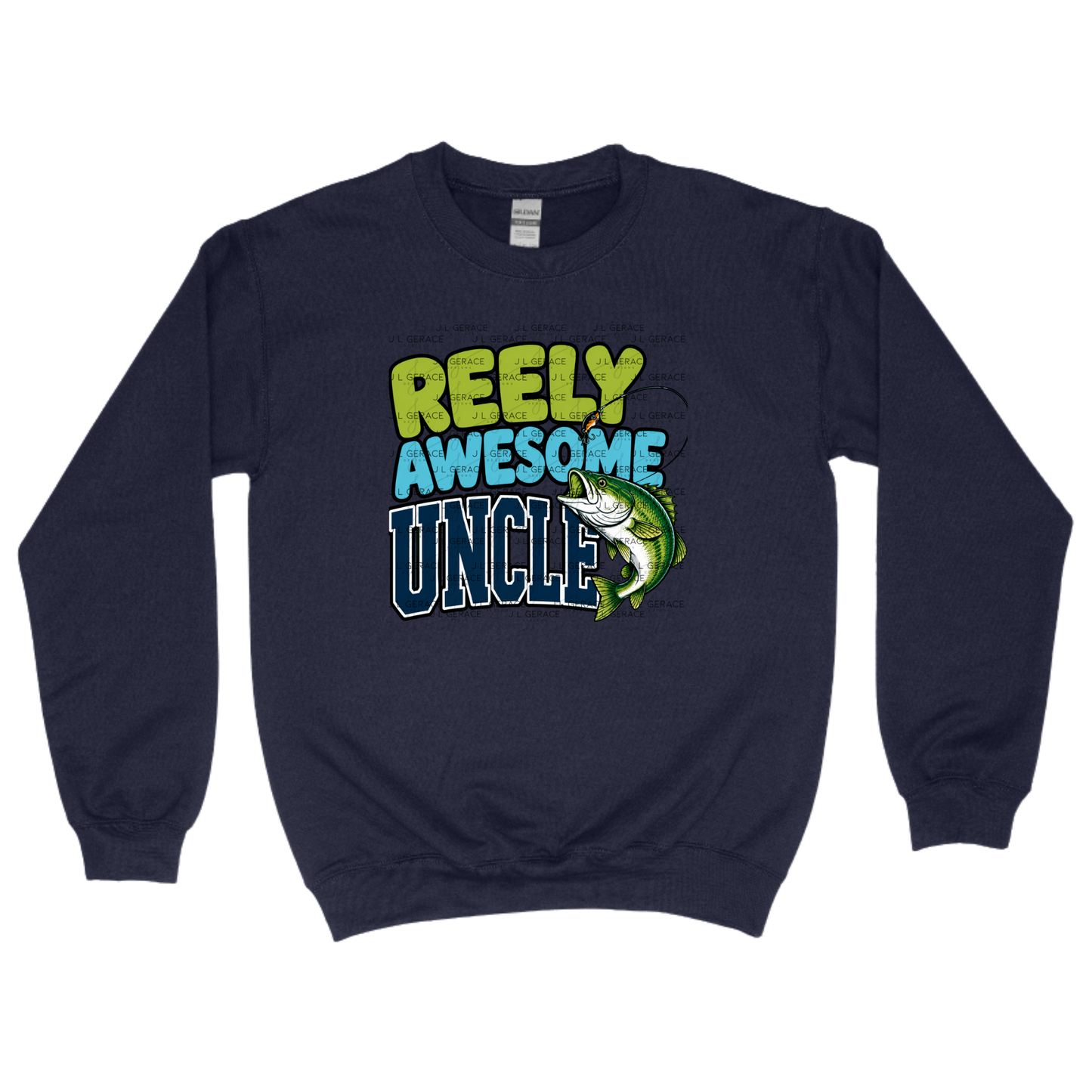 Reely Awesome Uncle PNG – Bass Fishing Sublimation Design
