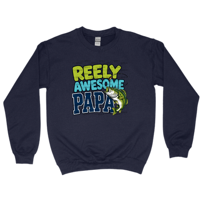 Reely Awesome Papa PNG – Bass Fishing Sublimation Design