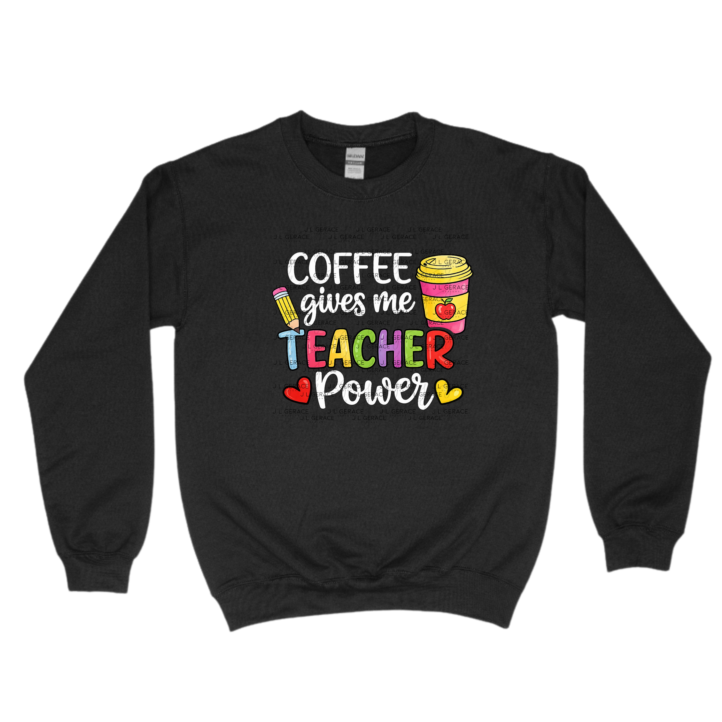Coffee Gives Me Teacher Power PNG Sublimation Design Teacher Appreciation Digital Download