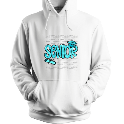 Senior PNG – Teal Pattern Graduation Sublimation Design