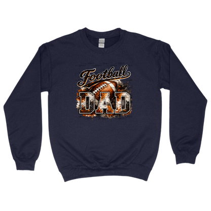 Football Dad PNG – Orange Black Paint Splatter Sports Design with Football
