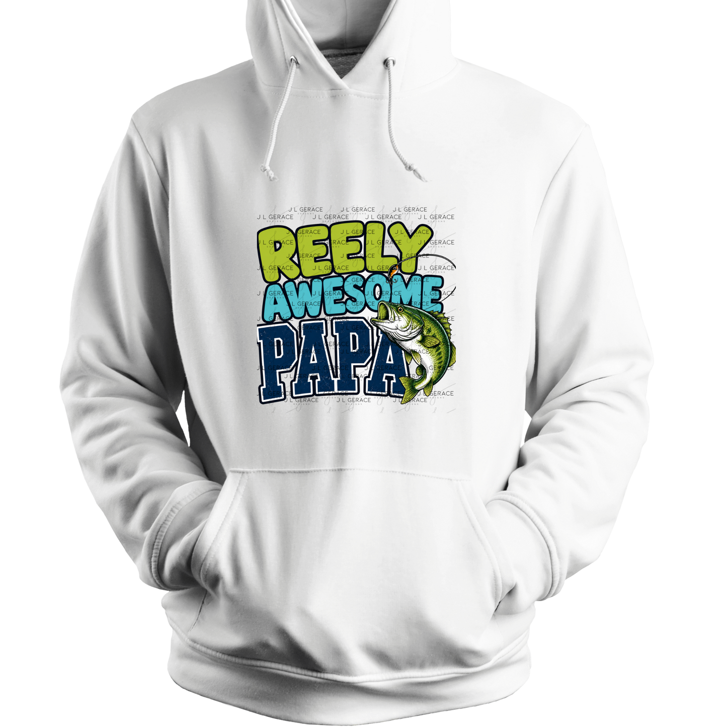 Reely Awesome Papa PNG – Bass Fishing Sublimation Design
