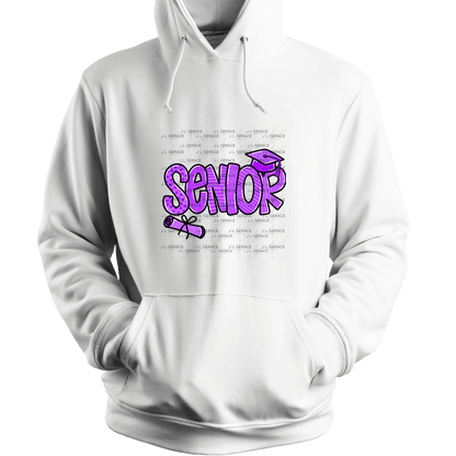 Senior PNG – Purple Pattern Graduation Sublimation Design