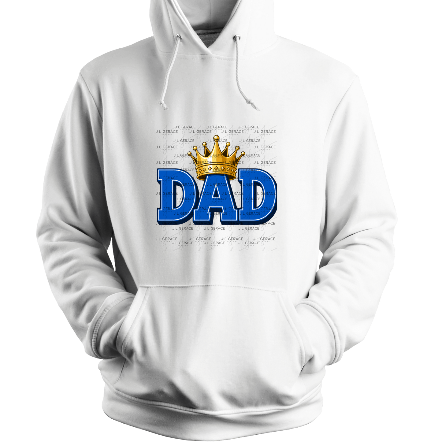 Dad PNG – Blue King Crown Typography Sublimation Design