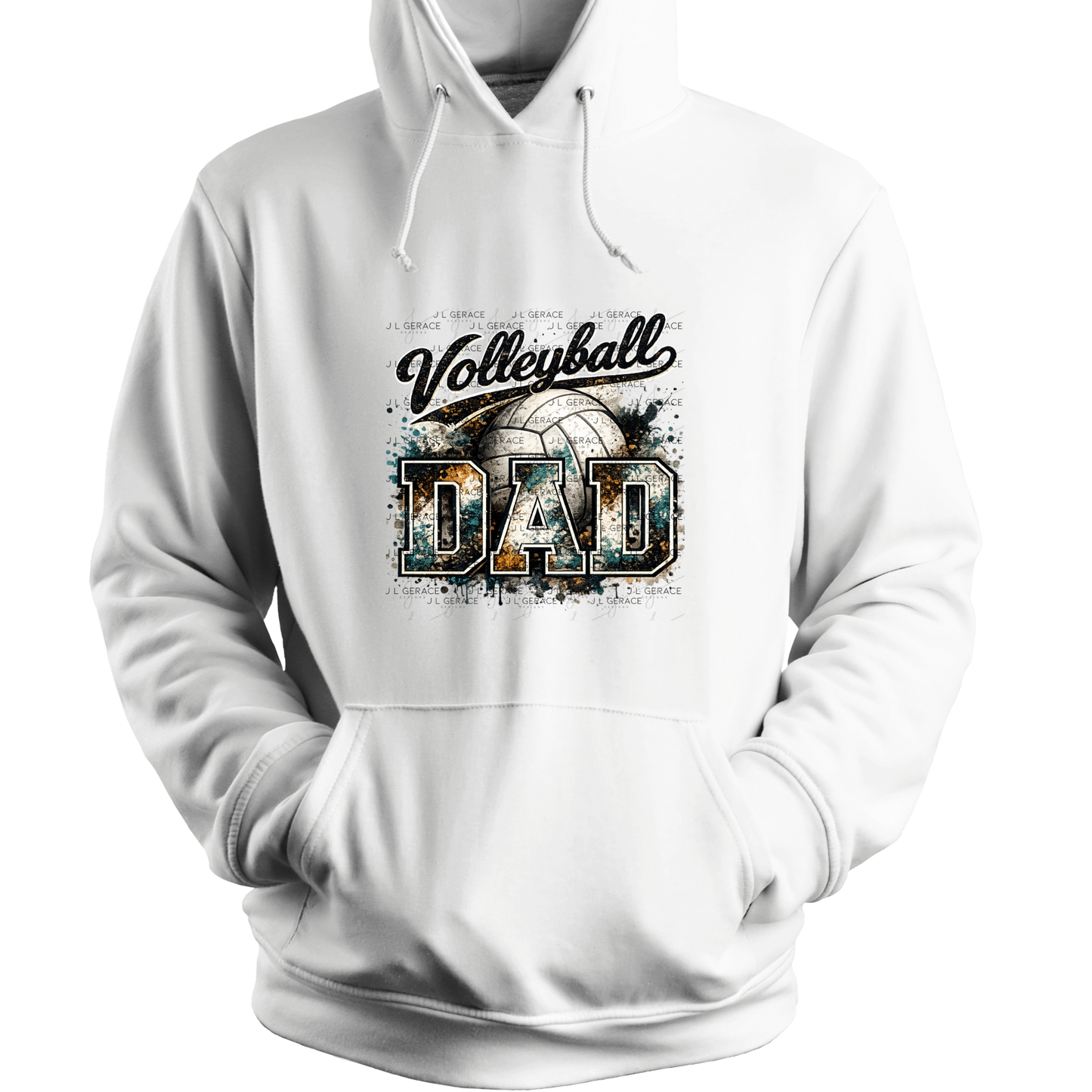 Volleyball Dad PNG – Vintage Paint Splatter Sports Design with Volleyball