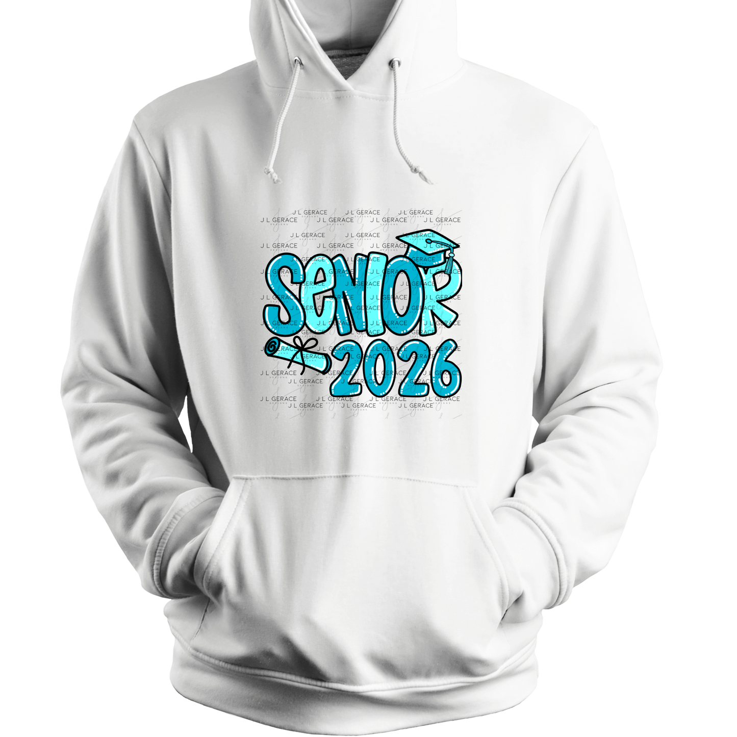 Senior 2026 PNG – Turquoise Graduation Cap and Diploma Design