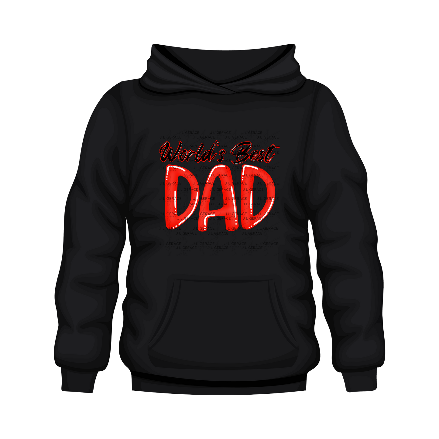 World’s Best Dad PNG – Red Glossy Typography Design for Father’s Day