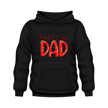 World’s Best Dad PNG – Red Glossy Typography Design for Father’s Day