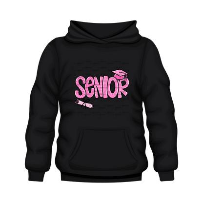Senior PNG – Pink Pattern Graduation Sublimation Design