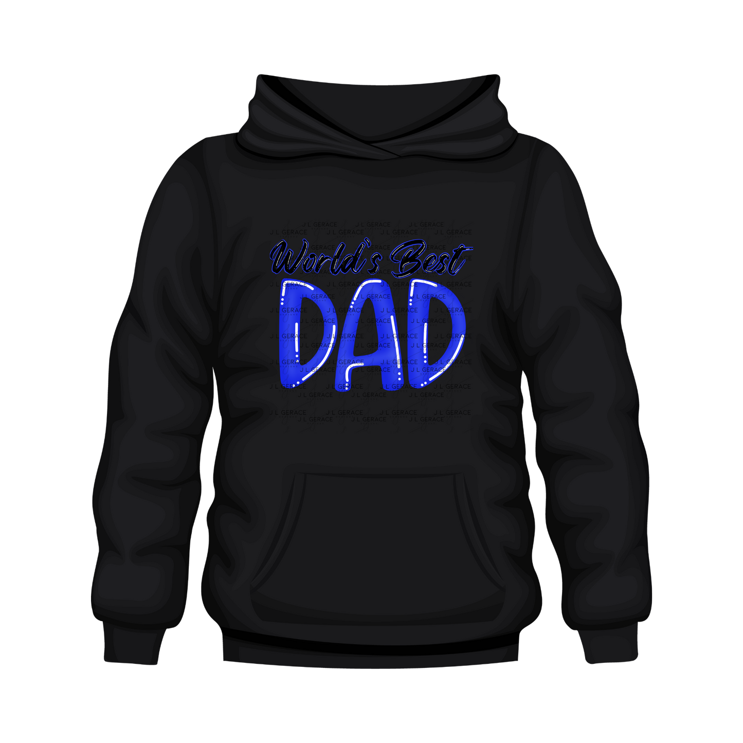World’s Best Dad PNG – Blue Glossy Typography Design for Father’s Day