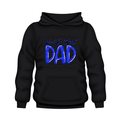 World’s Best Dad PNG – Blue Glossy Typography Design for Father’s Day