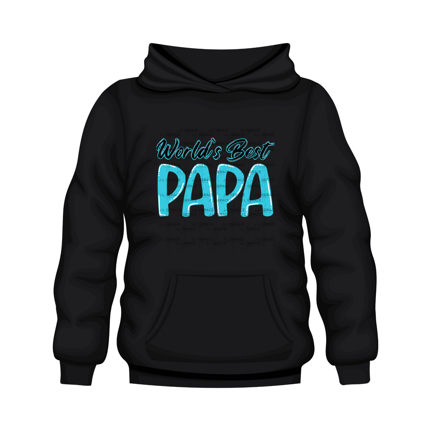 World’s Best Papa PNG – Teal Glossy Typography Design