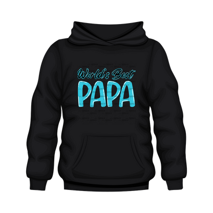 World’s Best Papa PNG – Teal Glossy Typography Design